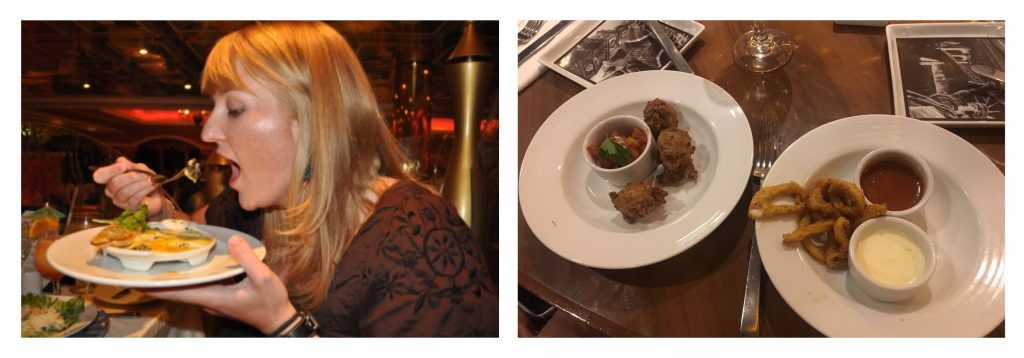 Cruise ship travel, dining, escargot