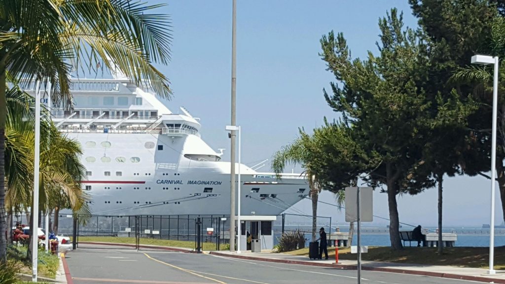 Carnival cruise ship at Long Beach, California, cruise ship travel