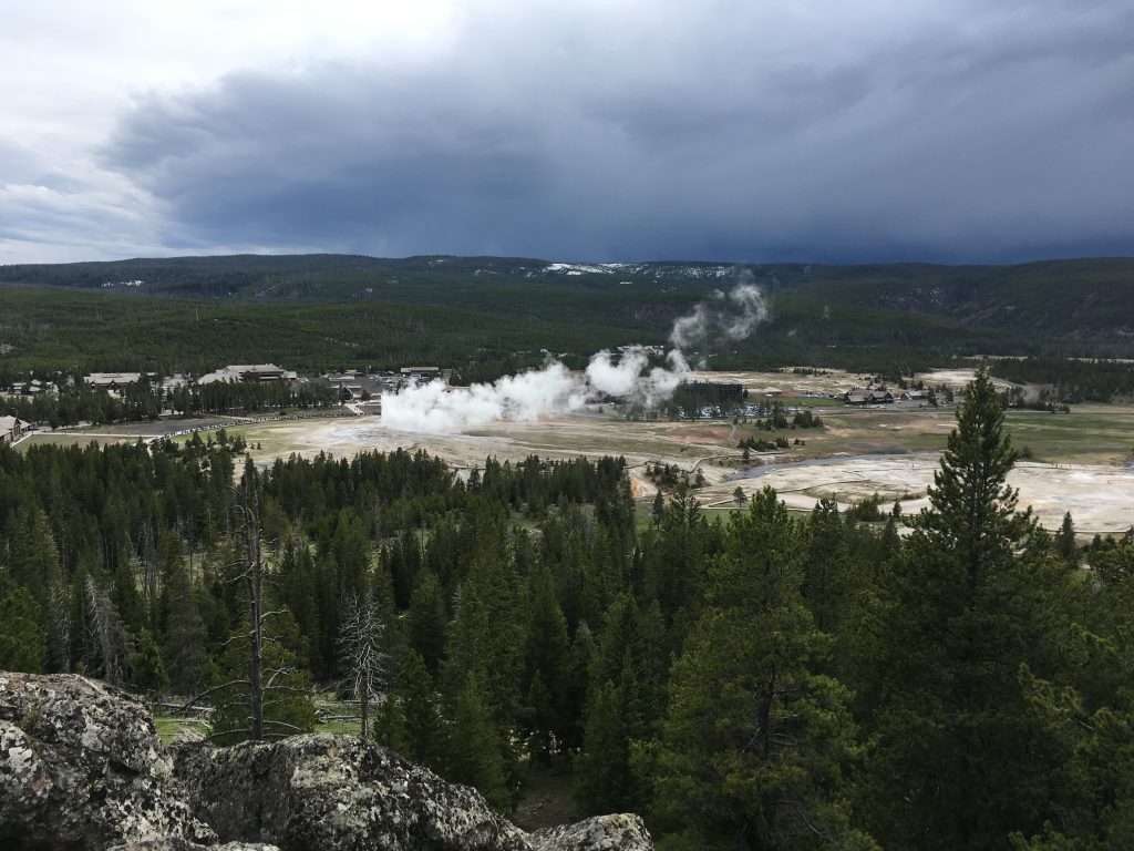 Old Faithful geyser eruption