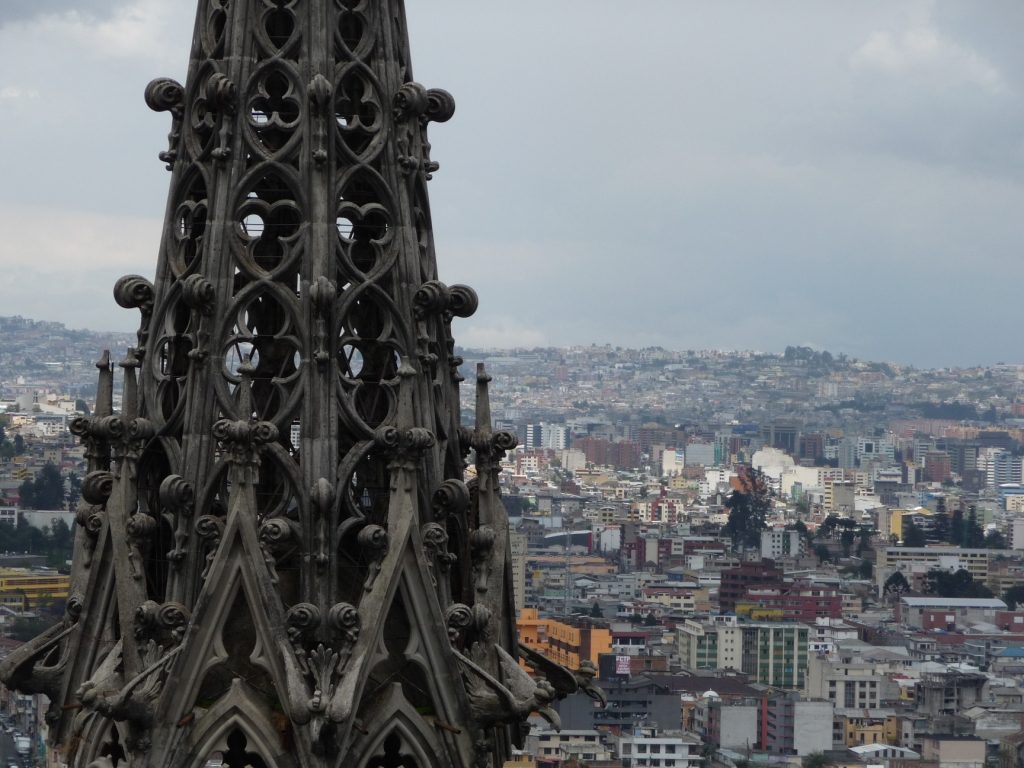 Quite Ecuador church steeple city views