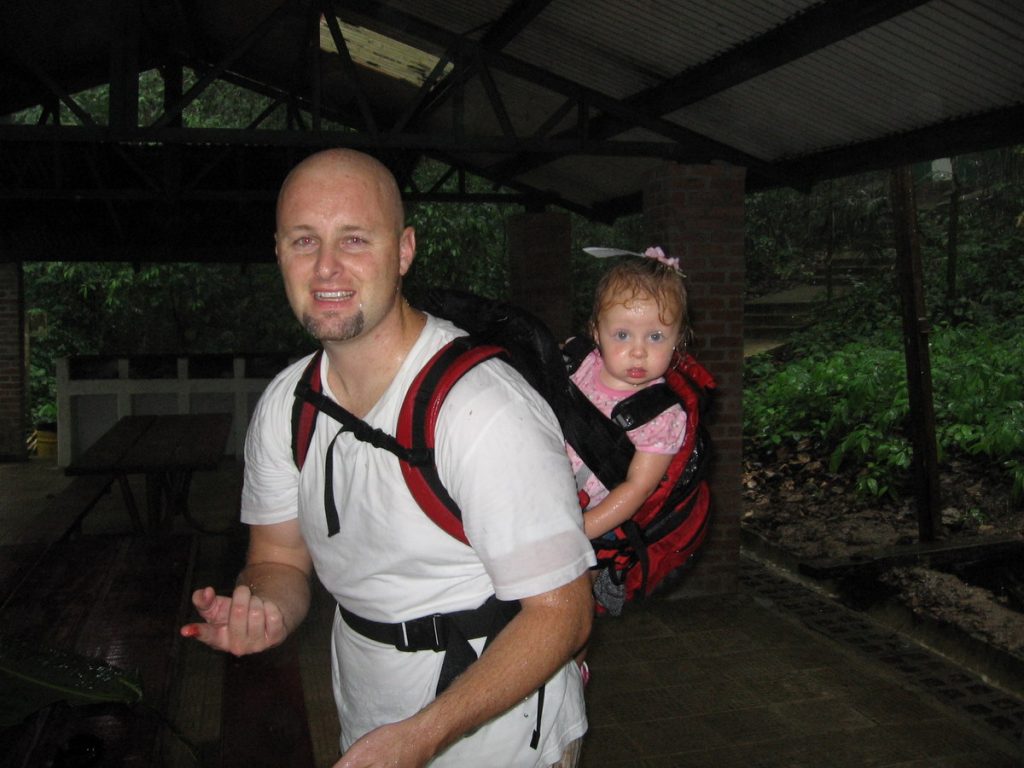 Impromptu thunderstorm soaks adults and babies