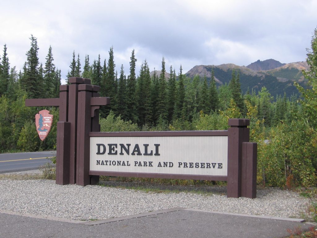 Denali National Park Entrance Sign