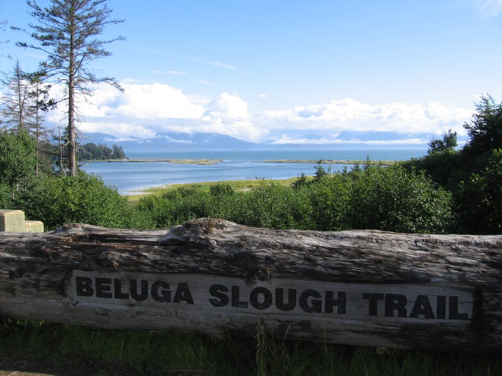 Beluga Slough Trail sign in Seward, Alaska
