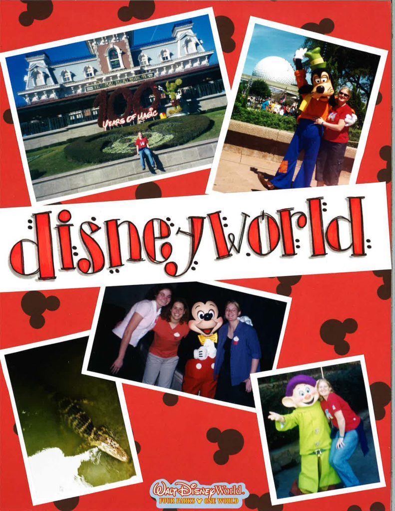 Disney World tourists travel vacation scrapbook