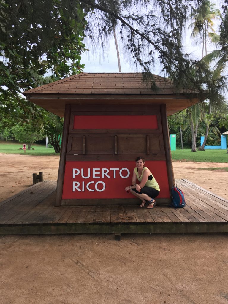 Posing with Puerto Rico Sign