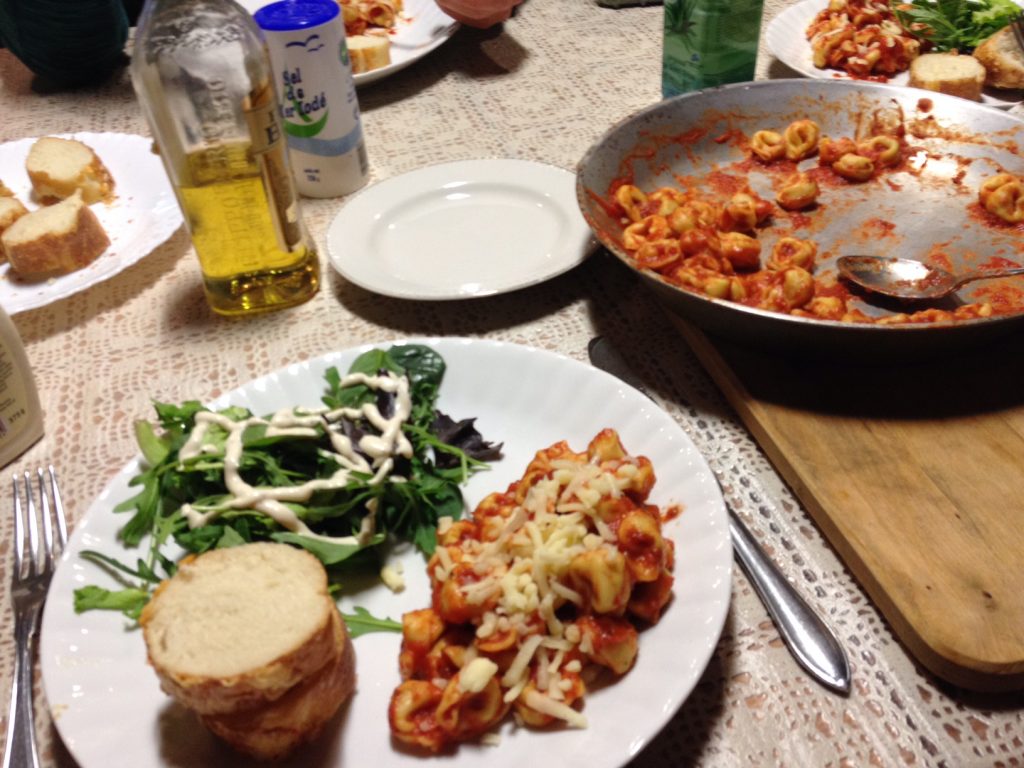 home-cooked meal in an Airbnb