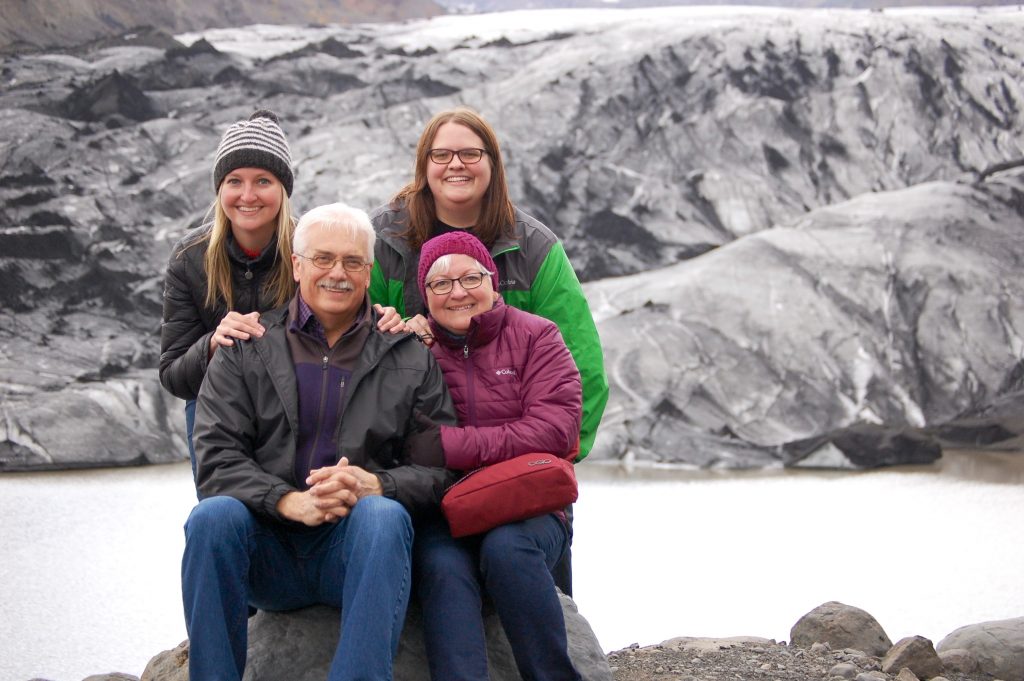 Family of four in Iceland