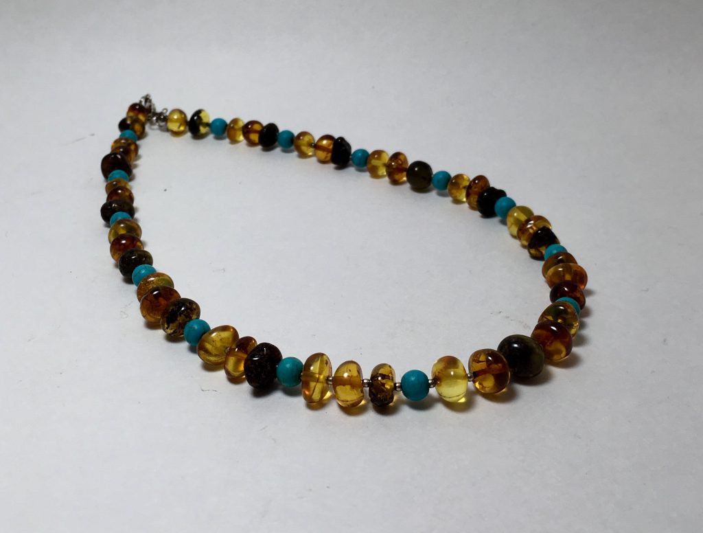 Amber and turquoise necklace.