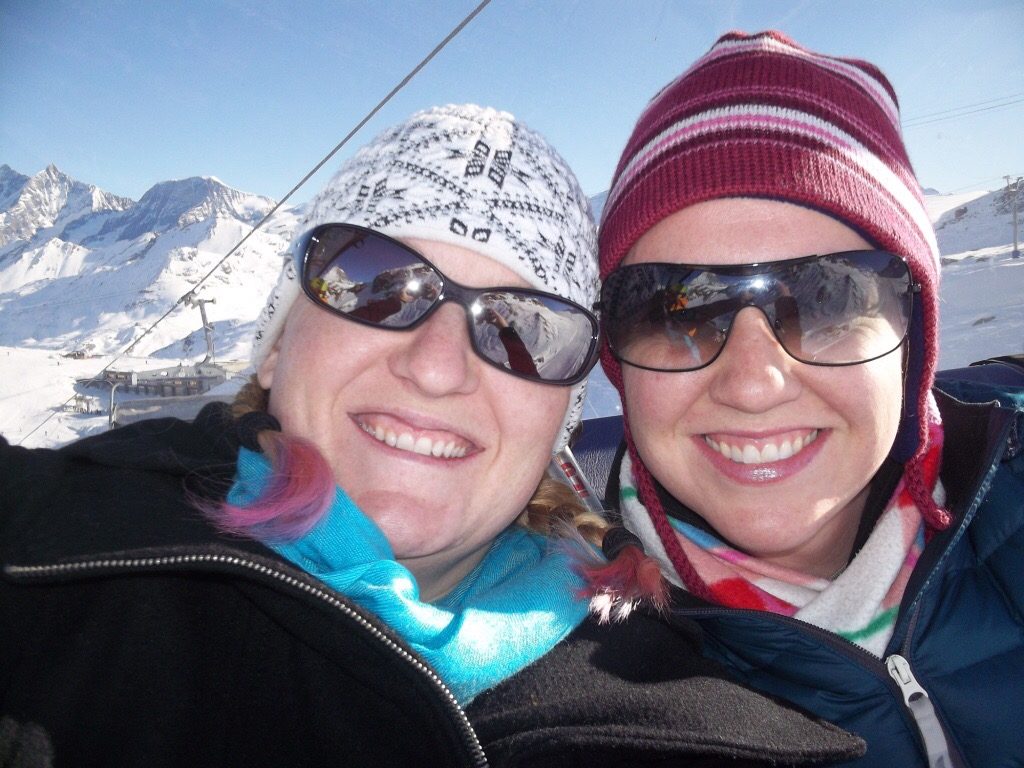 Skiing in Switzerland in February.