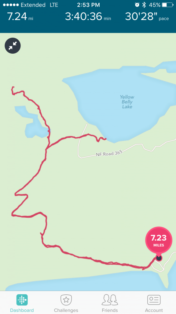 Hiking train to Yellow Belly Lake