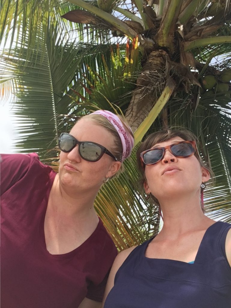 Cheesy poses with Palm Trees