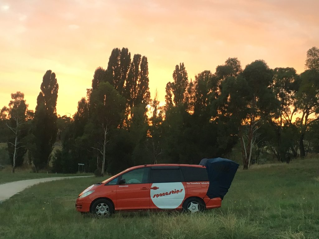 Sunset campervan Australia travel costs vacation