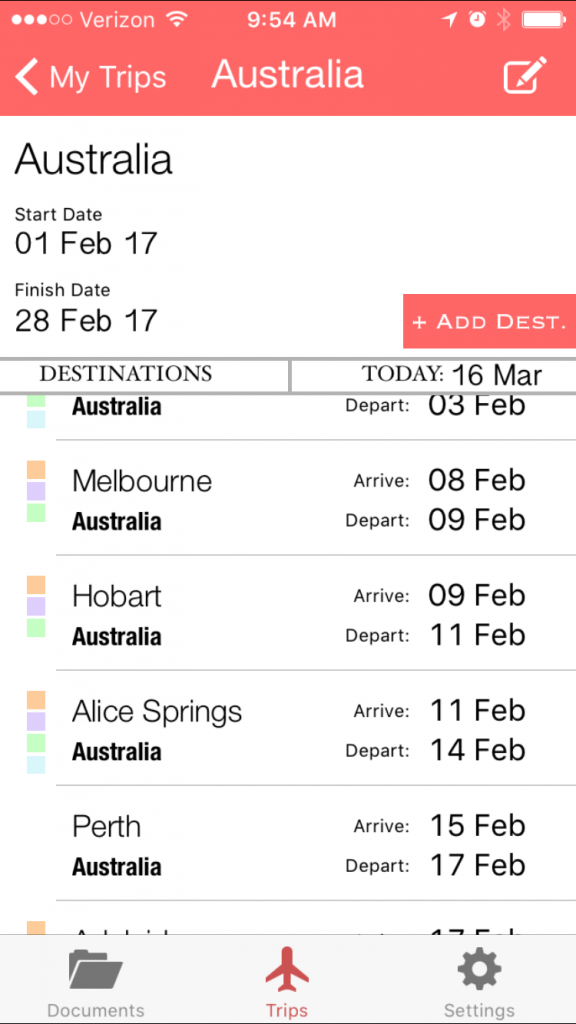 travel app for planning TravlMangr Screen Capture