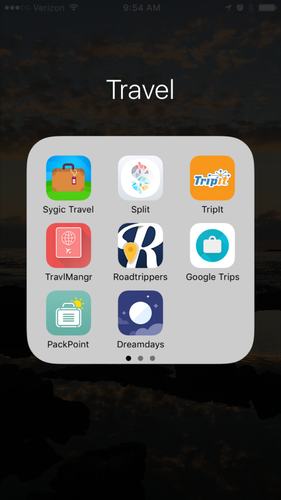 screenshot, iphone, travel apps for planning