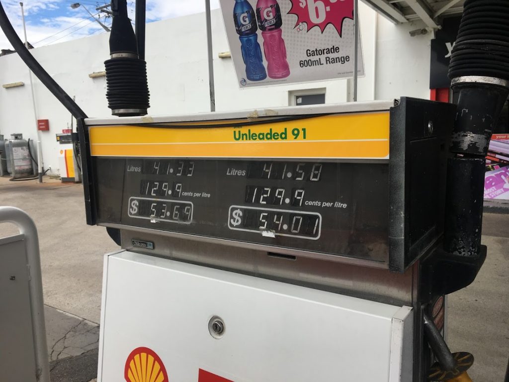 Petrol pump Australia travel tips vacation gas fuel rental car