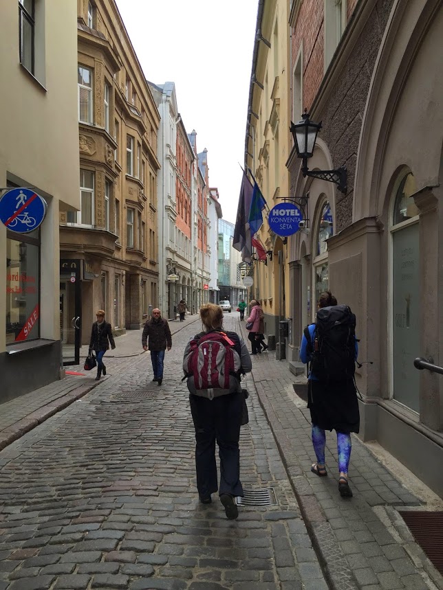 Walking the streets of Riga Latvia backpack vacation travel