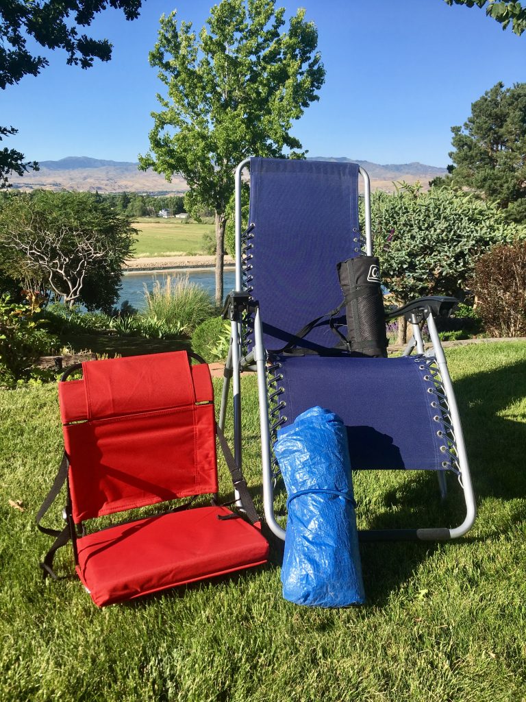 Summer music festival preparation seating options