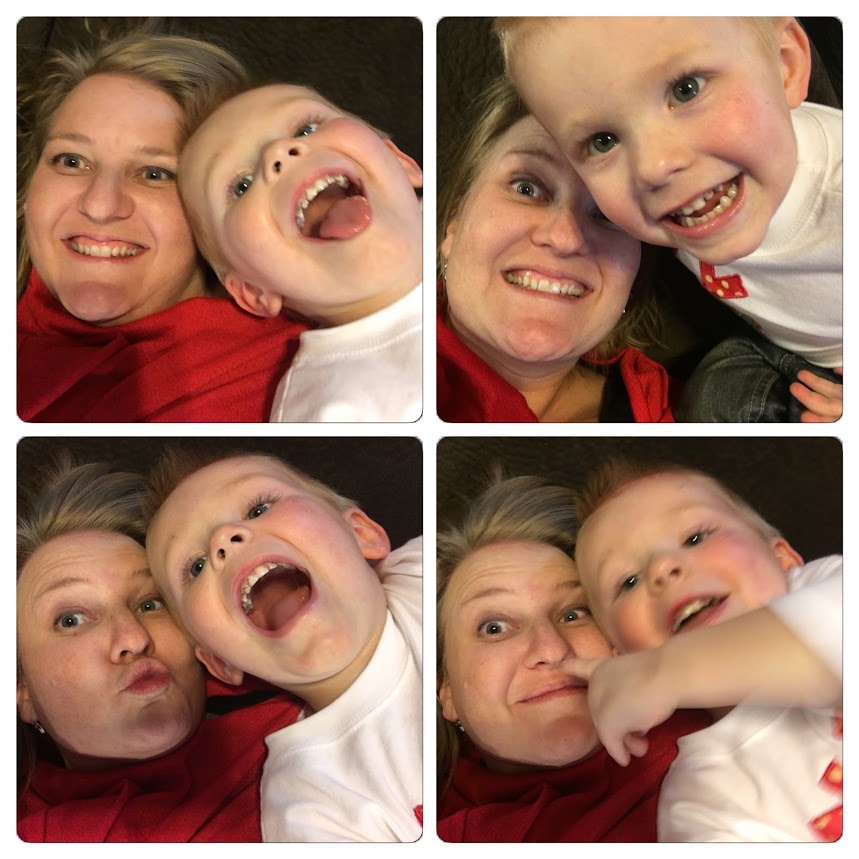 Aunt and nephew selfies at Christmas, work-life balance, family