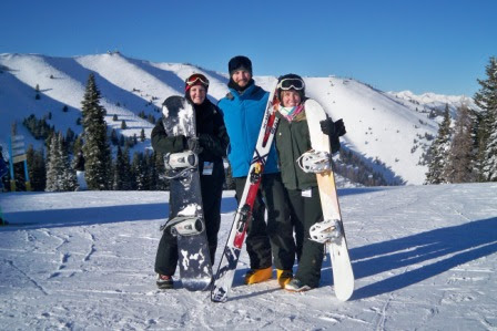 skiing snowboarding Sun Valley Idaho blue skies