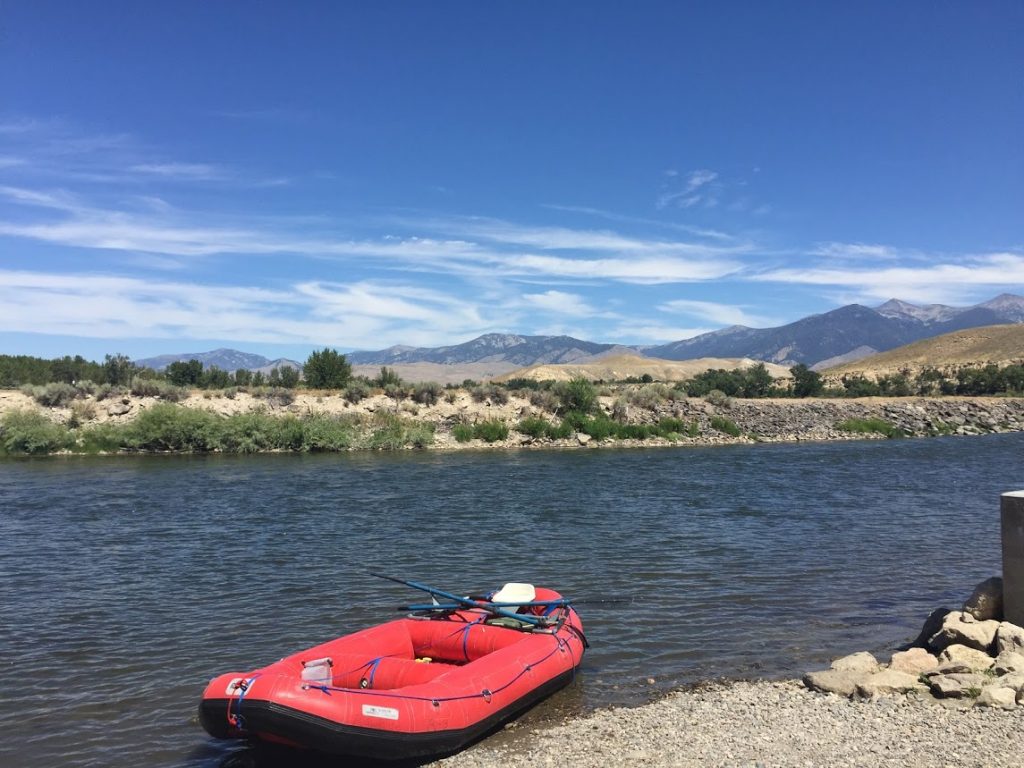 Blue sky, red raft, Salmon River, new life to old adventures
