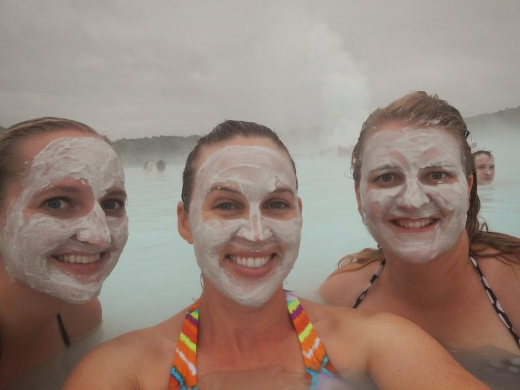 Girls' weekend, blue lagoon, Iceland, mud masks, friends