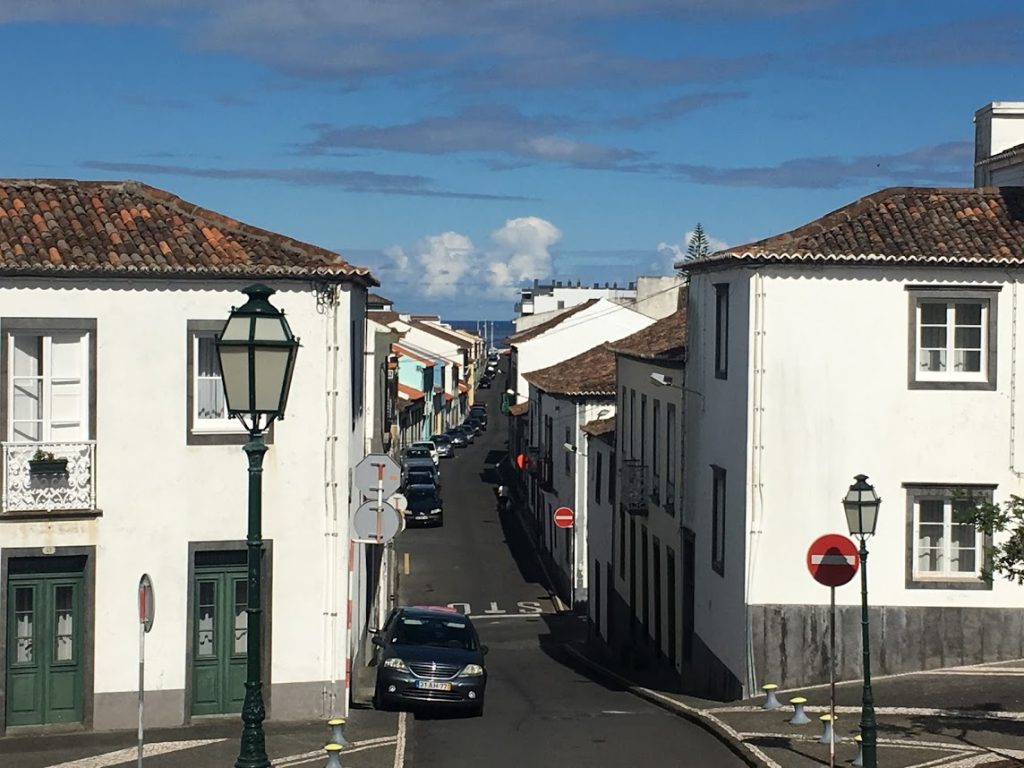 Ribeira Grande, São Miguel Island, Azores, narrow street