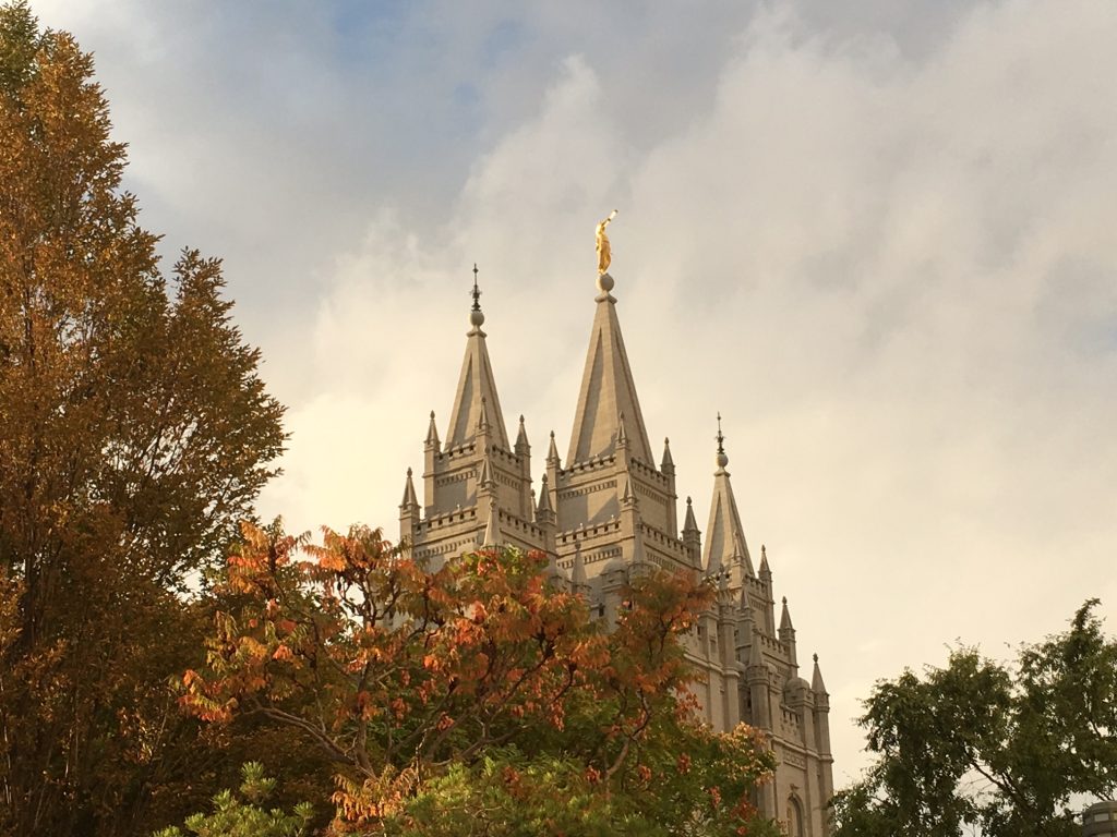 Salt Lake City Temple sunset fall