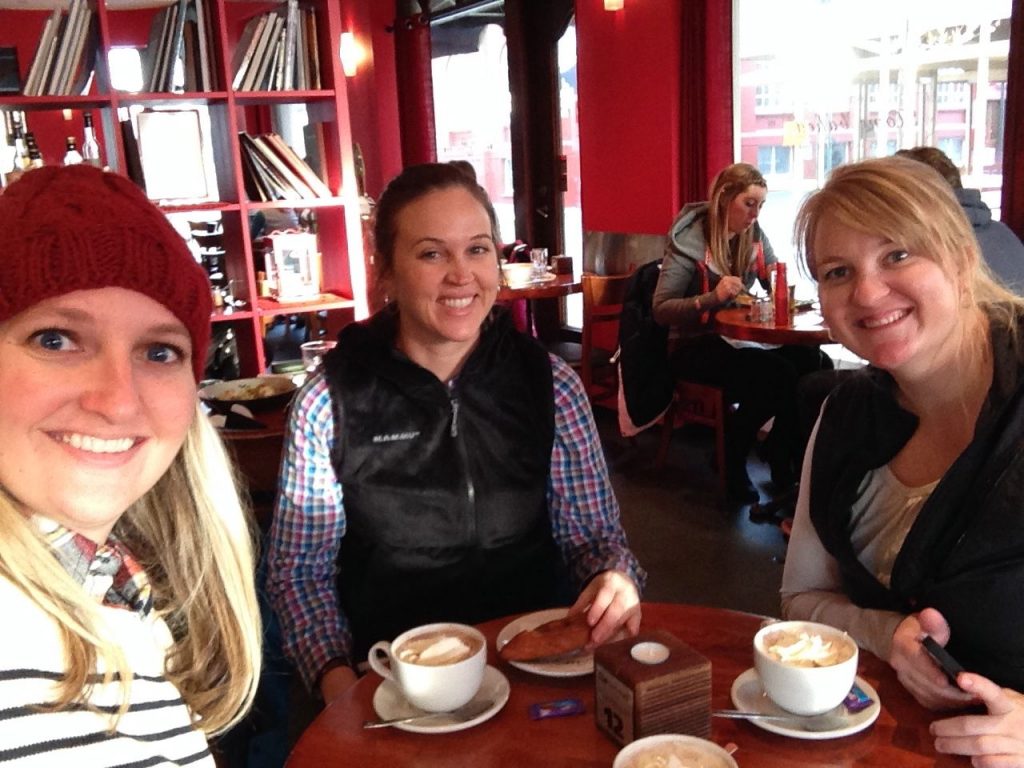Enjoying hot chocolate in Iceland