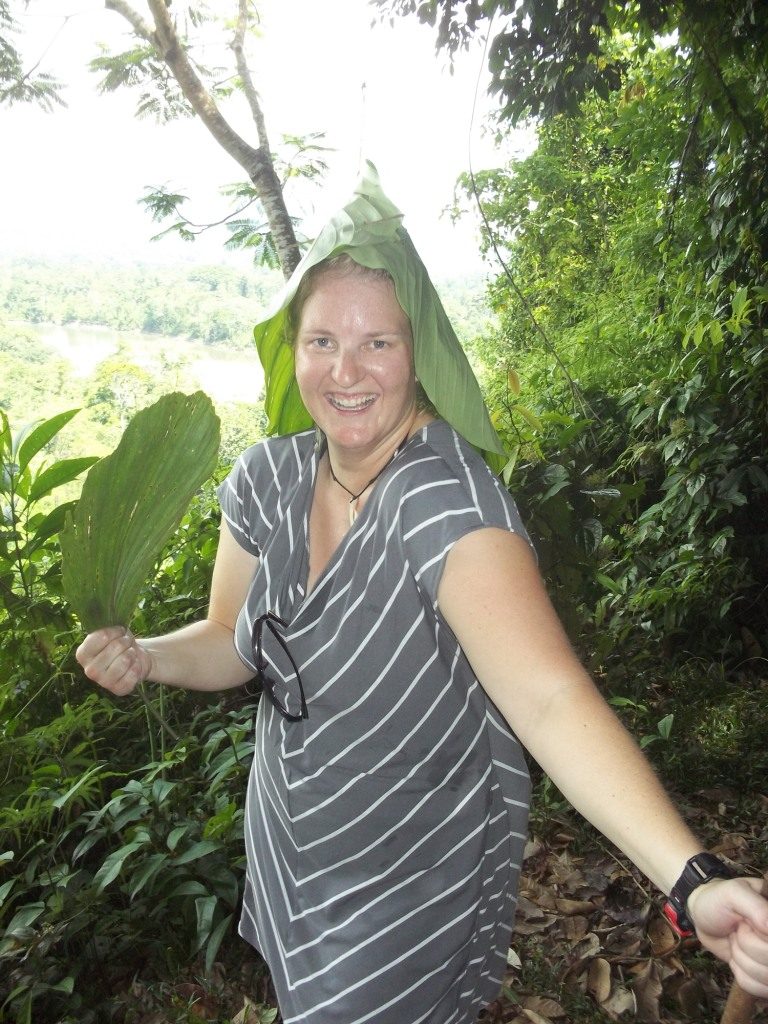 Having fun with leaves in Ecuador
