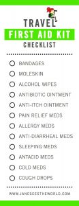 DIY mini travel first aid kit checklist free printable