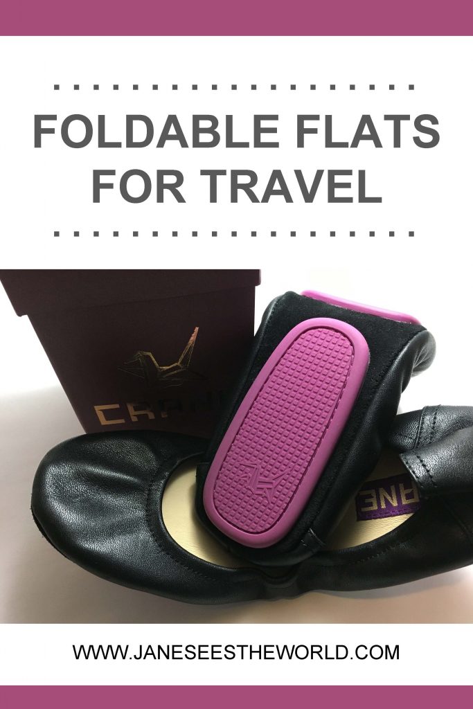foldable flats crane ballet flats travel purple soles