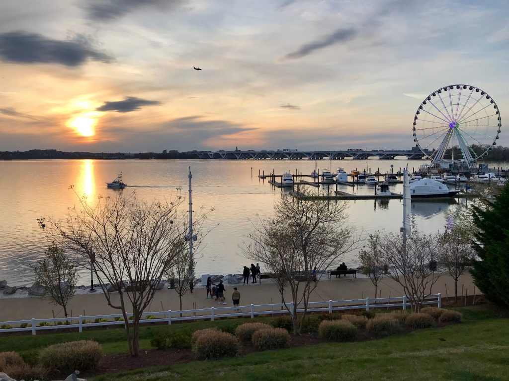 Sunset over National Harbor in DC