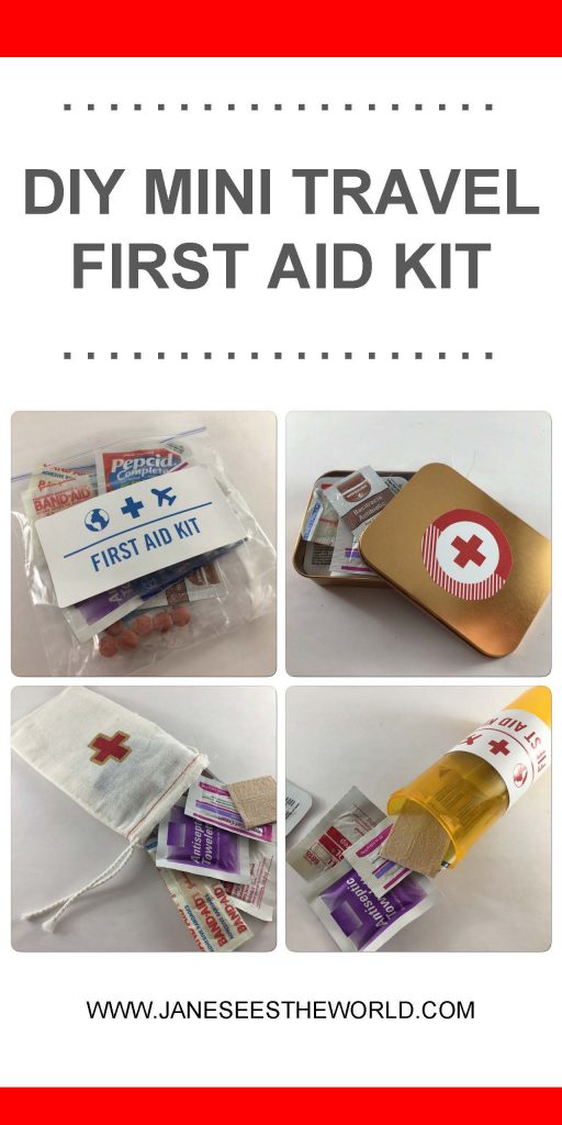 DIY mini travel first aid kit pin or pinterest