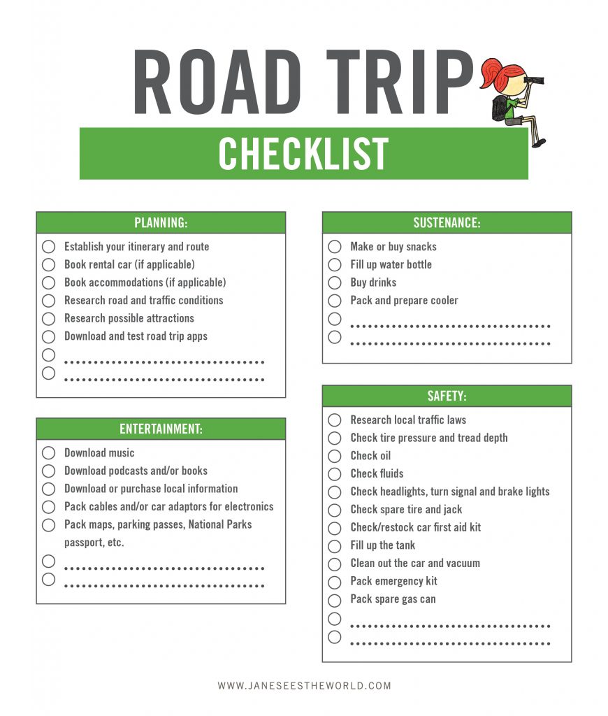 elements of a good road trip