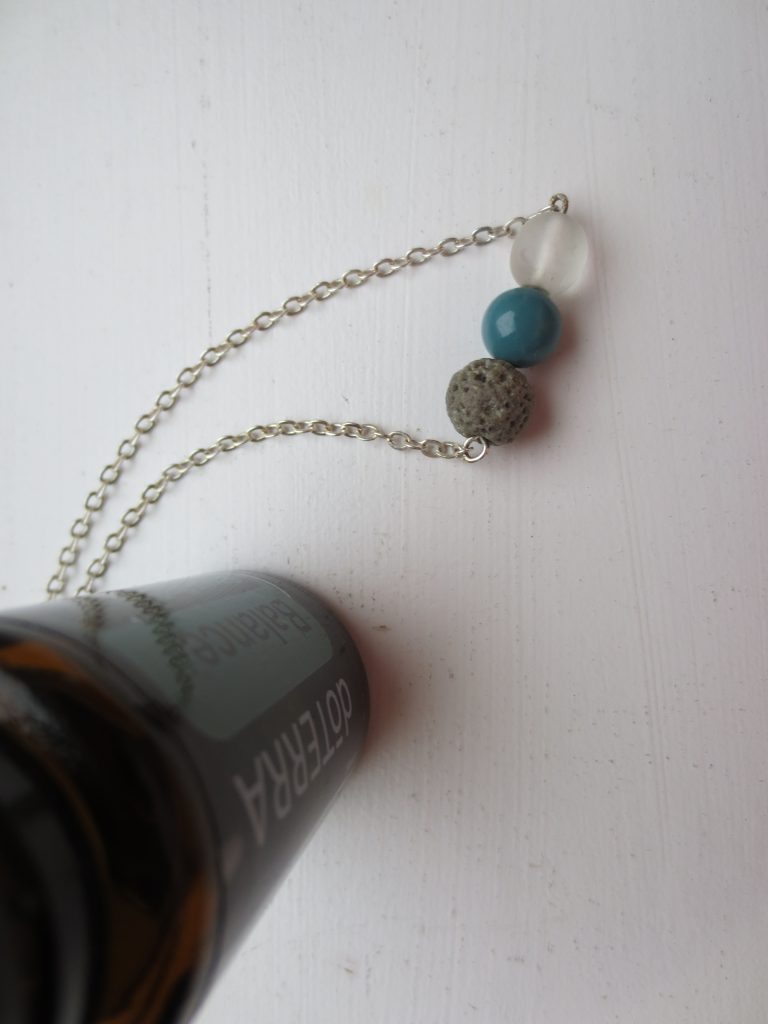 silver necklace lava bead traveling with essential oils