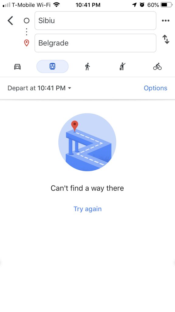 Google maps screenshot