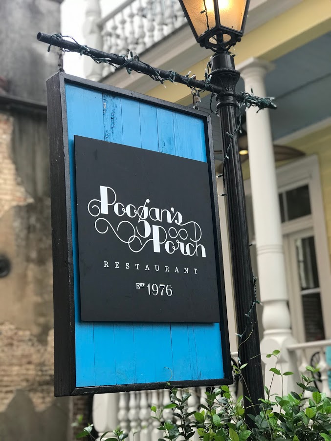Poogan's Porch sign, a must for your first trip to Charleston, South Carolina