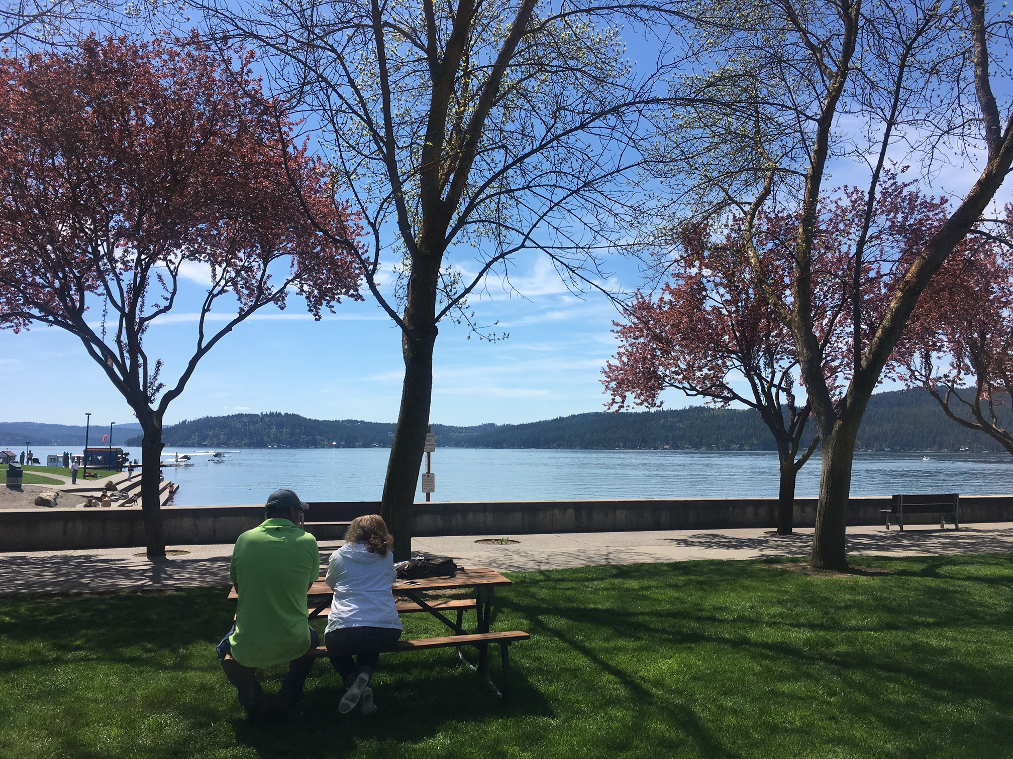 Lunch next to Lake Coeur d'Alene
