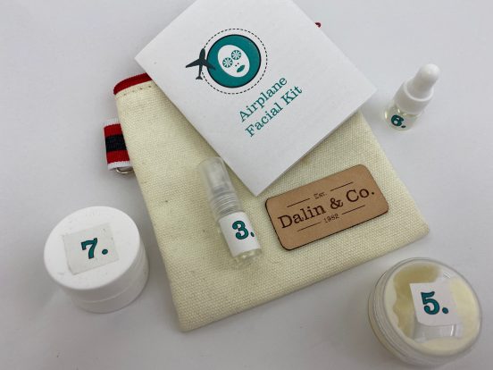 DIY airplane facial kit