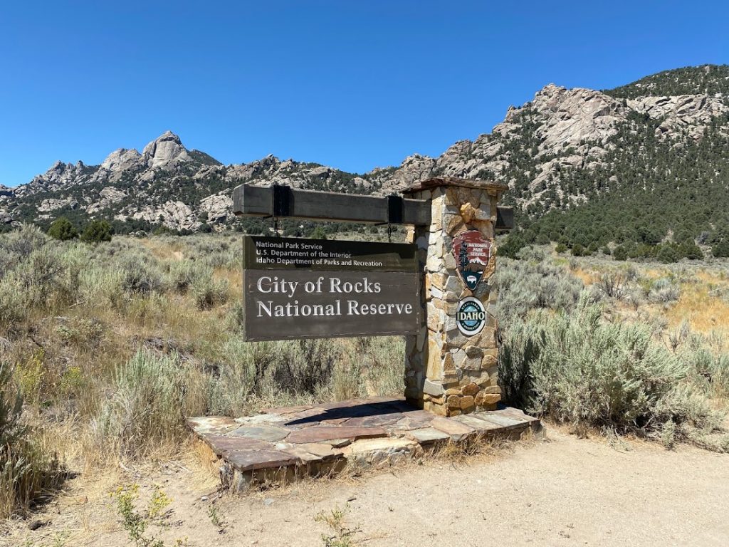 City of Rocks National Reserve welcome sign.