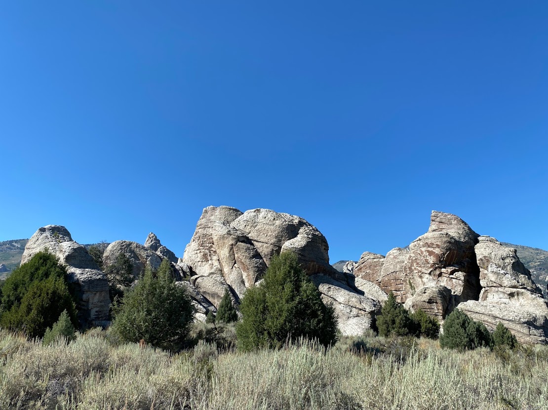 Rocks and blue skies at Castle Rocks State Park