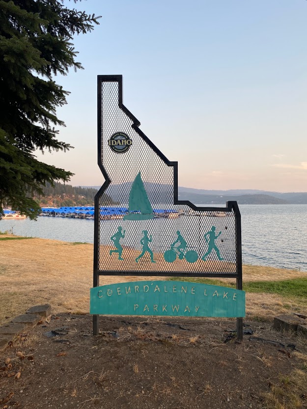 Idaho state parks challenge sign and sunset