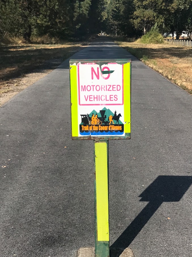 Trail of the Coeur d’Alenes State Park sign