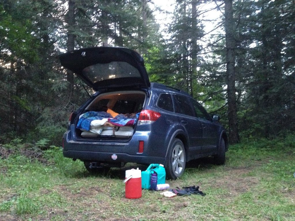 Subaru camping in Mary McCroskey State Park