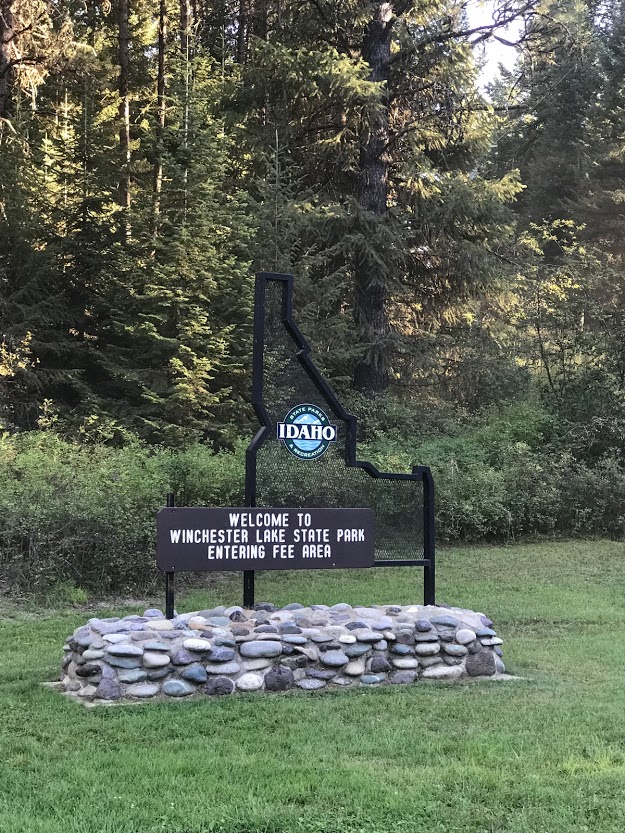 Winchester Lake State Park welcome sign