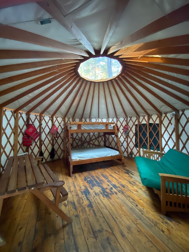 Winchester Lake State Park yurt interior