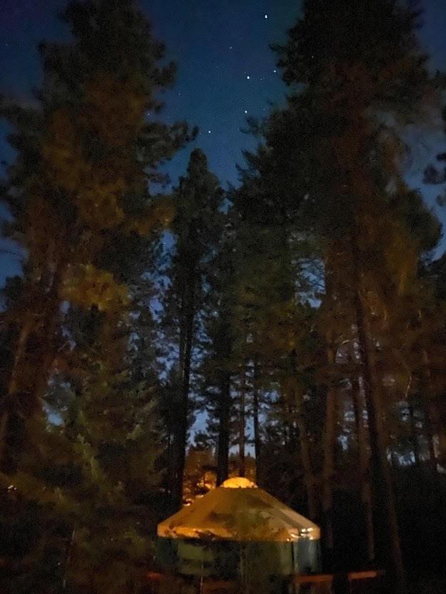 yurt camping night stars Idaho