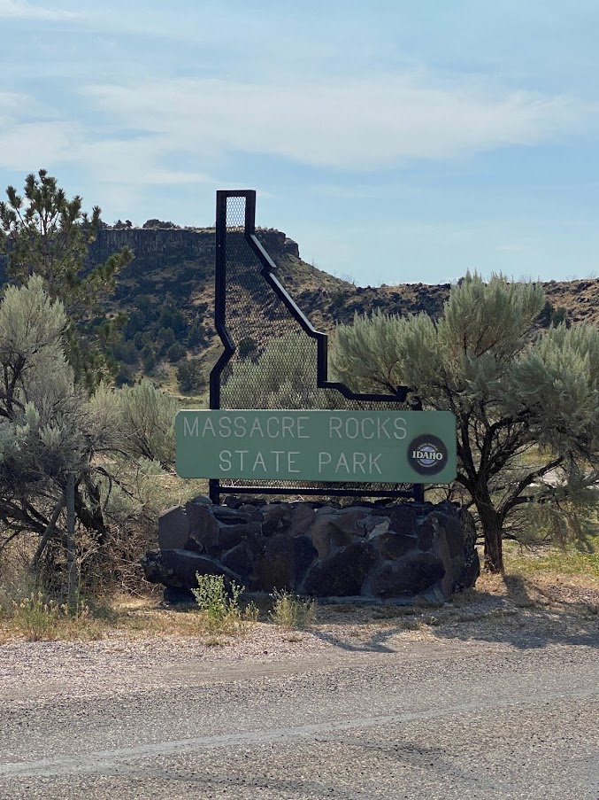 Massacre Rocks State Park sign
