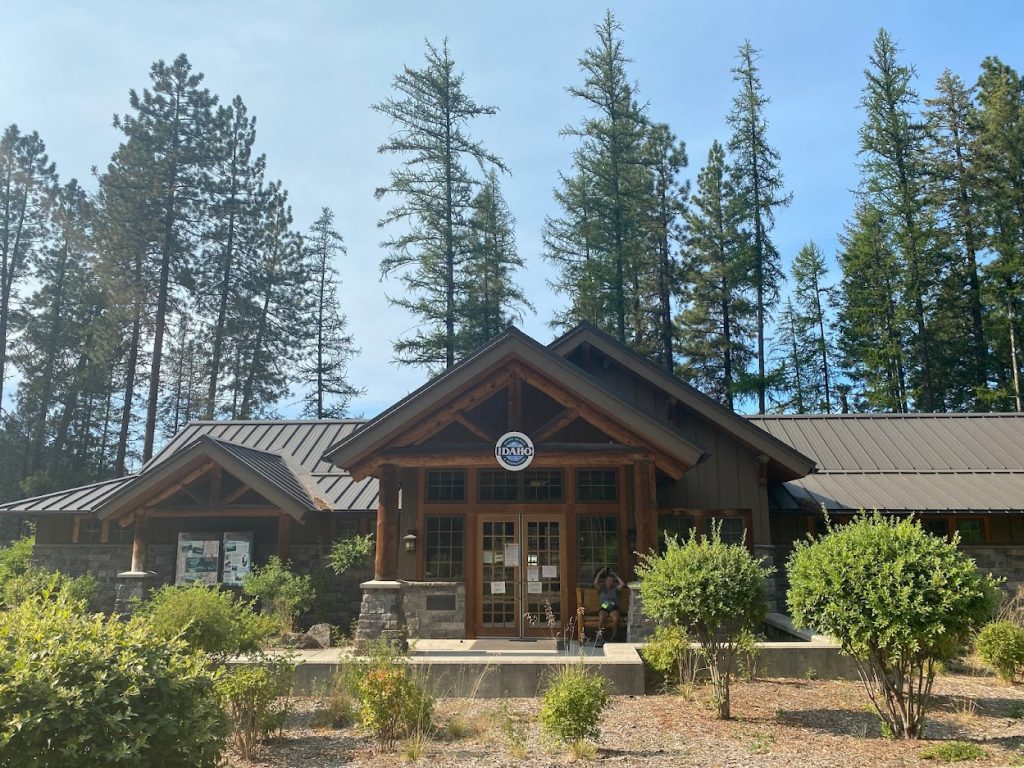 Front view of the Heyburn State Park visitors center.