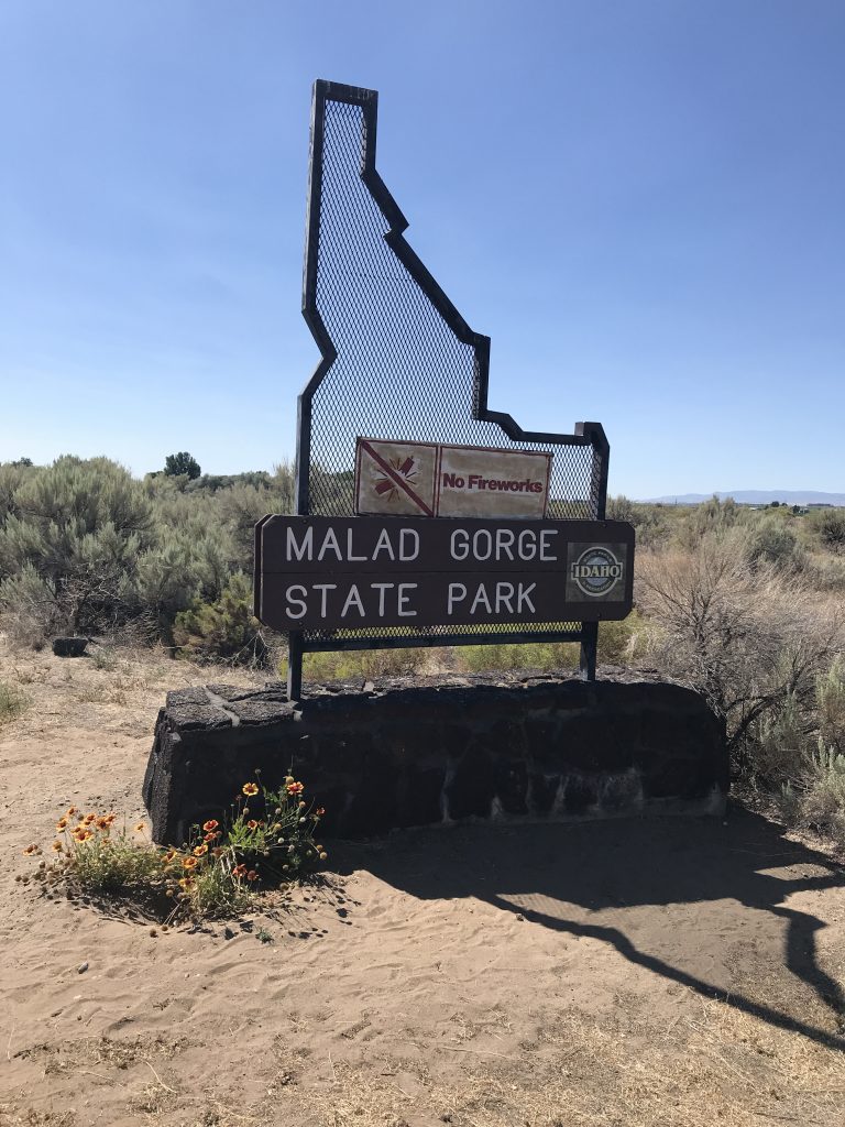 Malad gorge state park sign